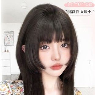 Princess Cut Wig Bangs Wig for Women, Fluffy High Crown Magic Tool, Internet Celebrity Synthetic Fiber Natural Bangs Wig Piece