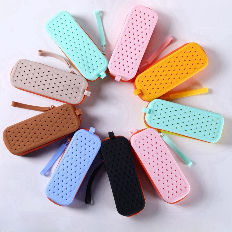 Breathable Large Capacity Food Grade Silicone Goggles Box Glasses Protection Box Portable Drop-resistant Goggles Swimming Cap Storage Bag