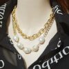 Retro accessory, fashionable necklace from pearl, European style