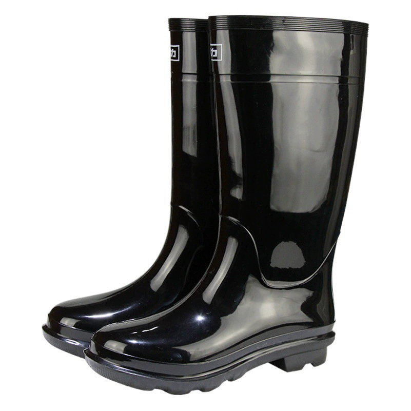 Шанхайские резиновые сапоги Huili 818, мужские резиновые сапоги, Нескользящие, износостойкие, утолщенные, полностью черные, Водная обувь для охраны труда, оптовая продажа