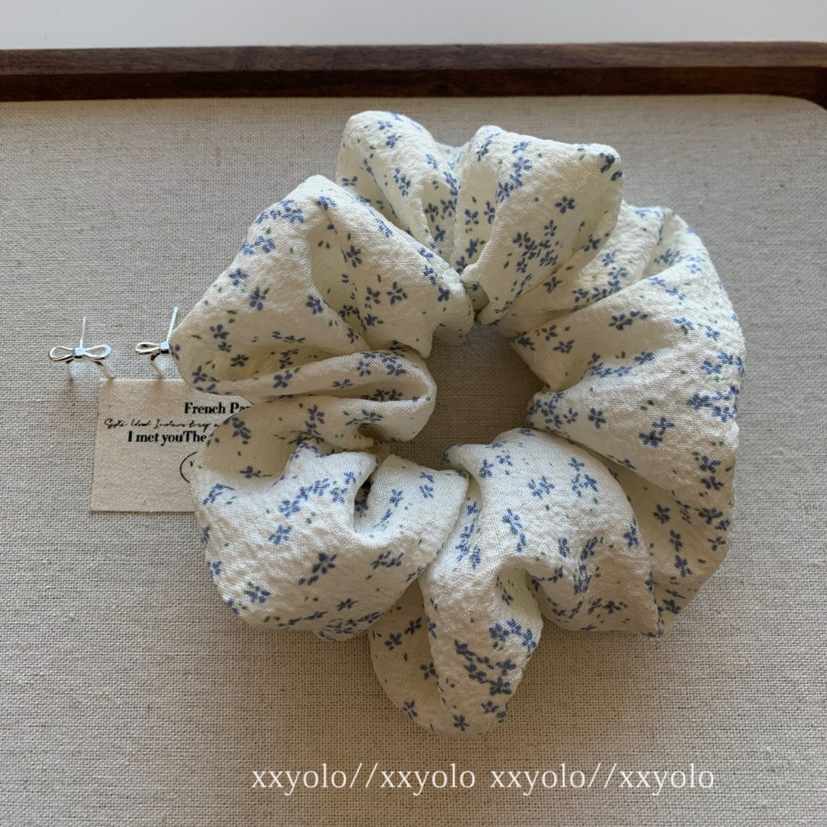 Xxyolo/North Wild Flower Mist Tejido importado floral coreano Anillo para el cabello de intestino grueso Accesorios para el cabello hechos a mano de alta calidad chic