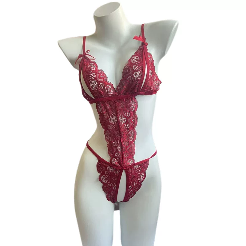 Sexy underwear with bow, set, bathrobe, lifting effect, 3 piece set