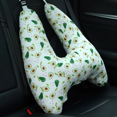 Children's car seat belt: Seat belt shoulder pad - avocado-removableupgrade-linercotton-breathable-5566cm