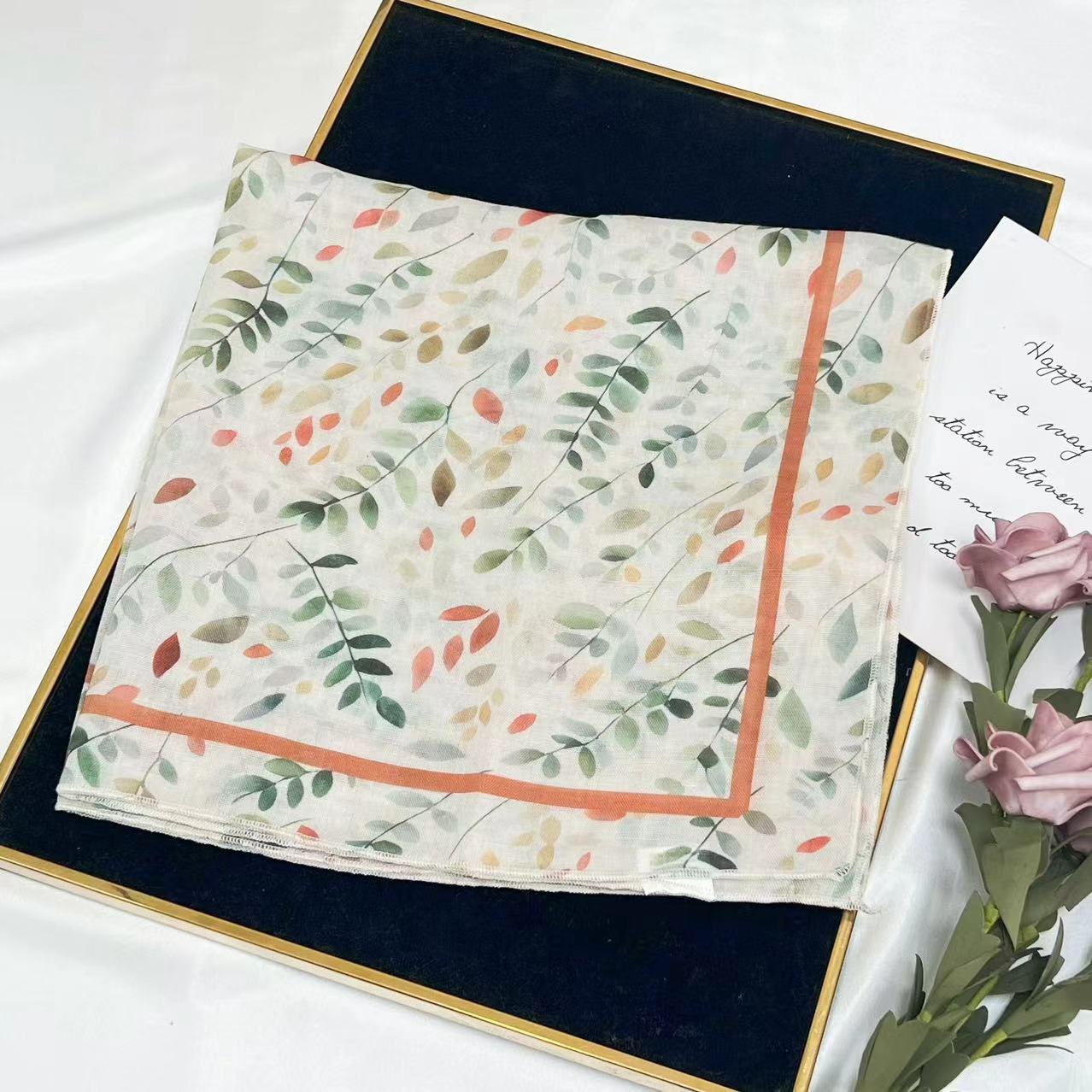 60g Weight Kerchief Classification Daily Occasion cotton and linen Material Flower Pattern Summer Season Women's Gender IG Style Style Women's IG Style Flower Cotton And Linen Kerchief 100
