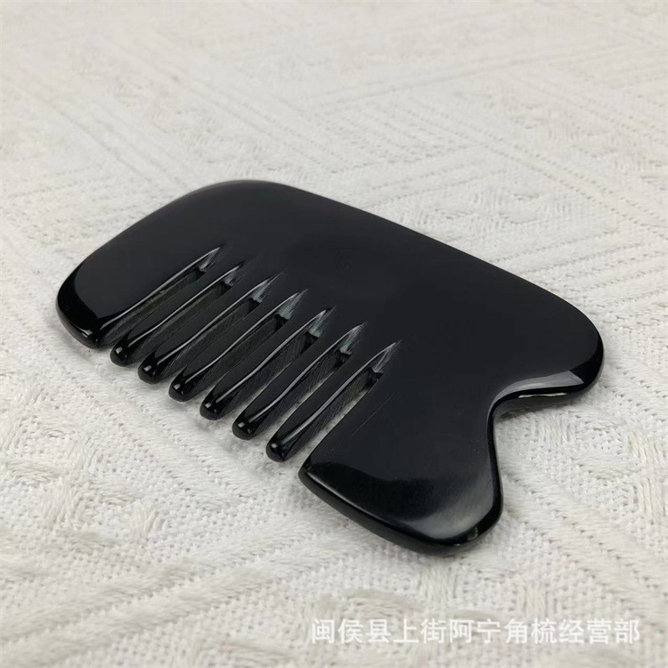 Horn Comb Six Teeth Head Massage Comb Gua Sha Meridian Comb Acupoint Stick Under 10cm specifications