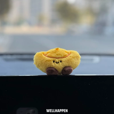 2026 New Year Fortune-Attracting Ingot Car Interior Decoration Cute and Interesting Dashboard Ornament (Car ornaments) - 1-plush-ingot-free-traceless-glue-with-base-for-more-secure-installation