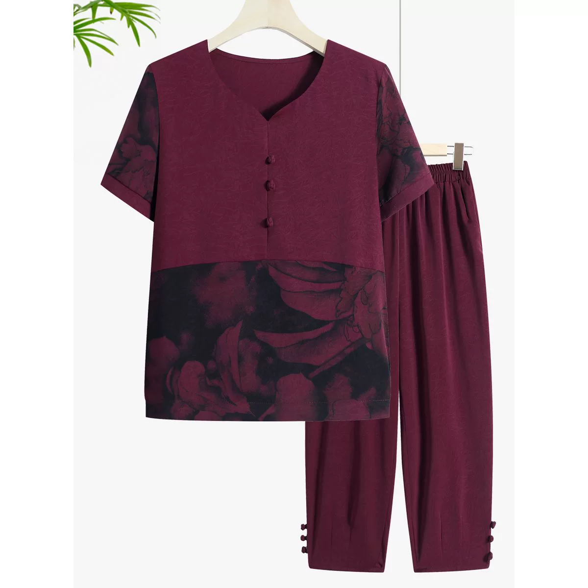 Женские рубашки с короткими рукавами среднего и пожилого возраста, летние костюмы бабушки, летние костюмы-двойки для мам, одежда больших размеров для жен.