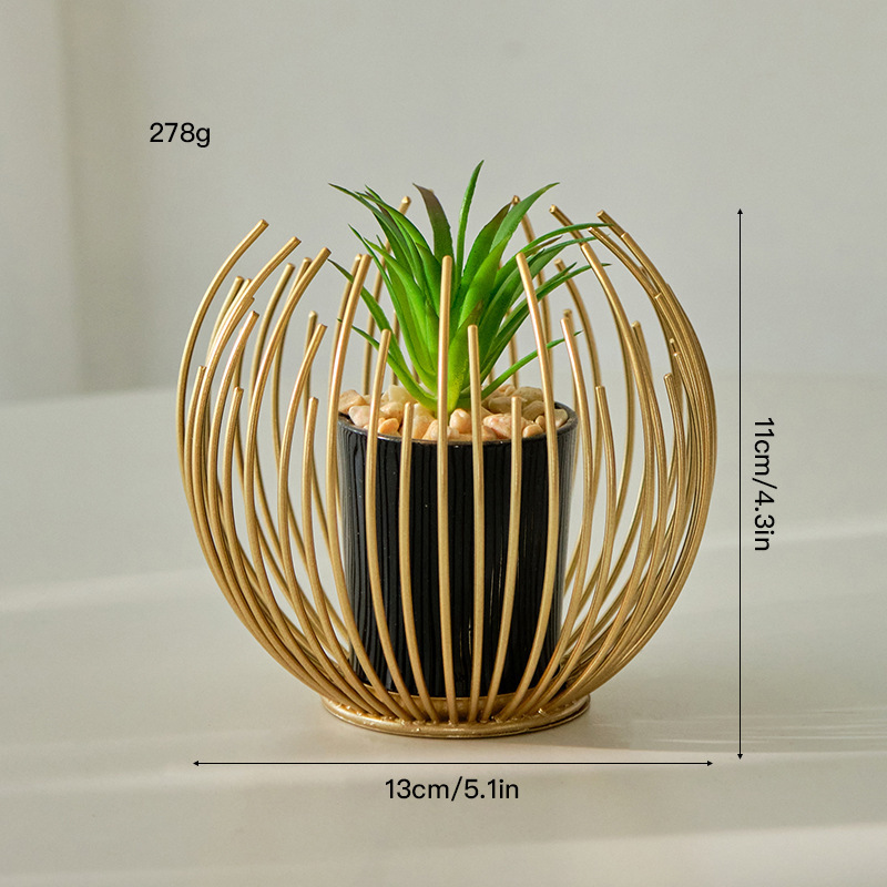 装飾鉢植えホームライト高級アイアンレストランシンプルなヨーロピアンスタイルクリエイティブ家具リビングルーム玄関ラウンド装飾品|undefined
