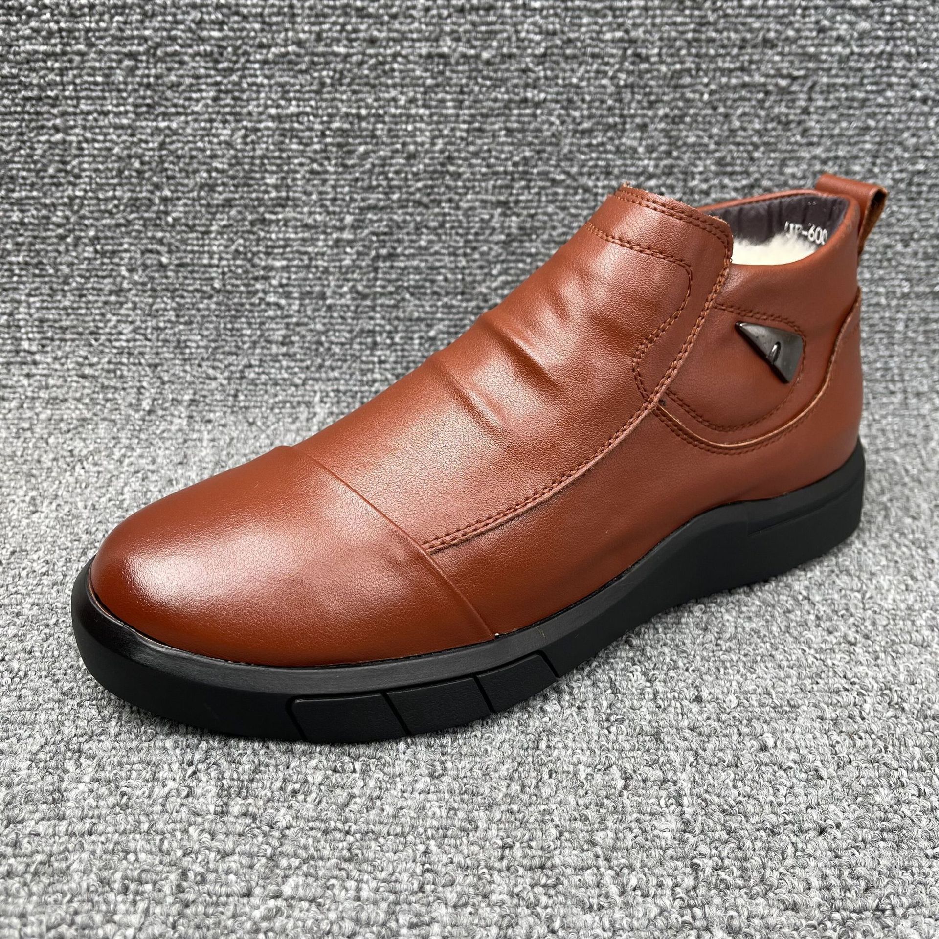 Zapatos de algodón para hombres de cuero genuino de invierno zapatos de lana forrados de lana zapatos cálidos para hombres botas de hombres del noreste tamaño roto