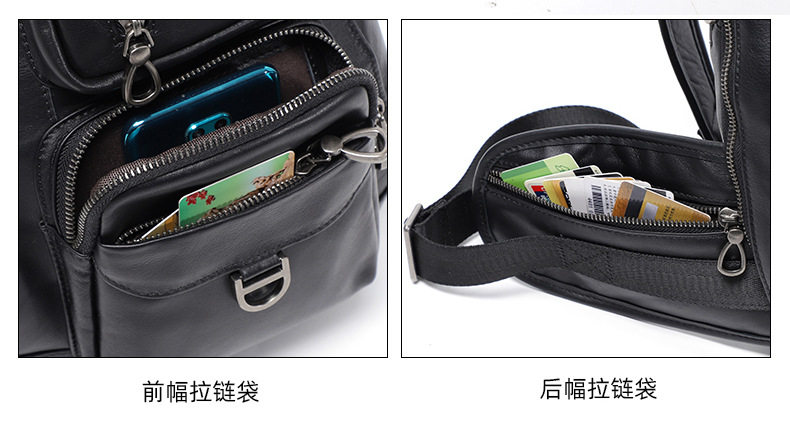 Túi đeo chéo nam da bò thật 24×13×39 cm , chống trộm — Màu đen chi tiết 8