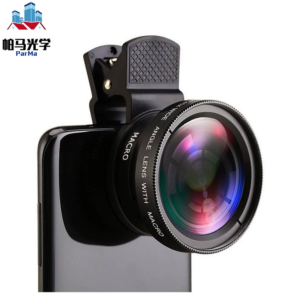Оптовая продажа от производителя объектива для мобильного телефона 0,45X широкоугольный объектив 15X макро внешняя камера для мобильного телефона HD без искажений