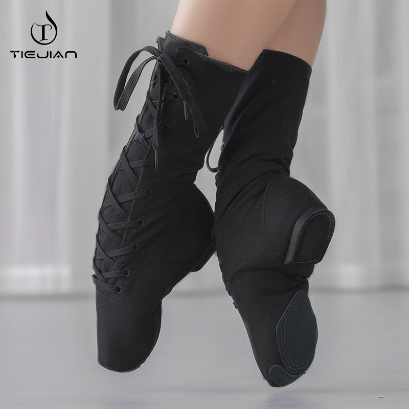 Summer Children's Dance Shoes, Extended Canvas Jazz Dance Shoes, Adult High-Top Dance Shoes, Girls' Practice Shoes, Jazz Boots