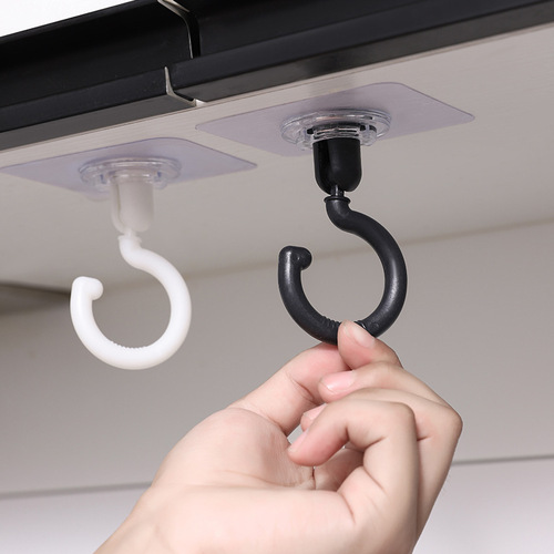 360-degree rotating nail-free, traceless ceiling hook, no punching, large mosquito net curtain adhesive hook, household adhesive coat hook