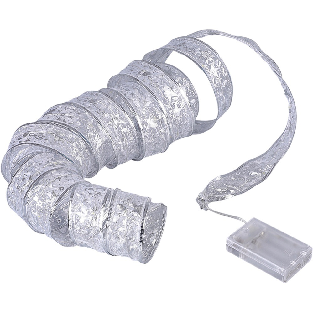 Cinta de luz de cadena LED Navidad cinta de luz de doble capa dorado Luminoso Satén de Luz Decoración del árbol de Navidad vacaciones Cadena de luz