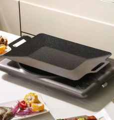 Korean-style Mafic Square Iron Plate Non-stick Baking Pan for Iron Grilling, Outdoor Gathering Portable BBQ Plate, Universal for Camping Stove