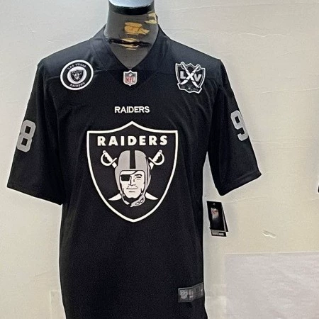 Футболка с разметкой команды 2024 года Raiders 34#Jackson 4 Carr 28#jacobs