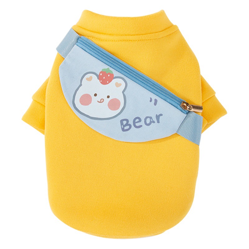 Nueva cremallera mochila tridimensional oso lindo estilo cachorro de dos patas ropa gato primavera y otoño suéter ropa para mascotas