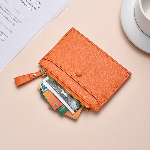 Keychain Wallet with Coin Purse for Women, Small Card Holder, Ins Style, Two-in-One Keychain Organizer, PU Leather Texture