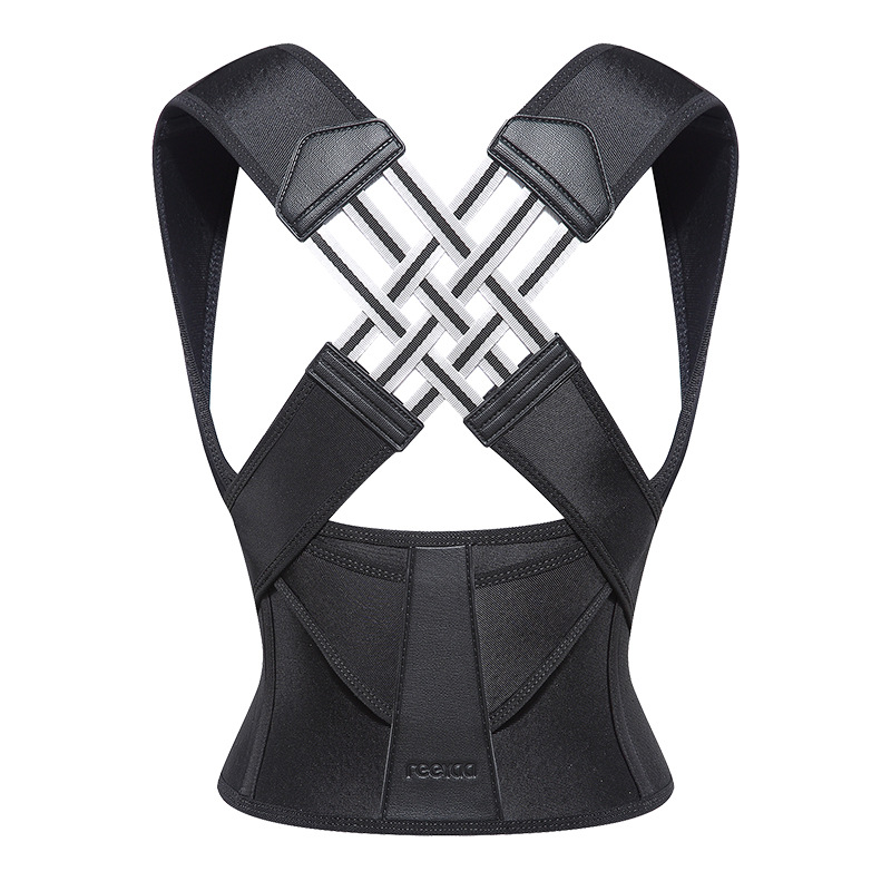 现货外贸成人学生驼背矫正带黑色背部矫姿器防驼背坐姿矫正器