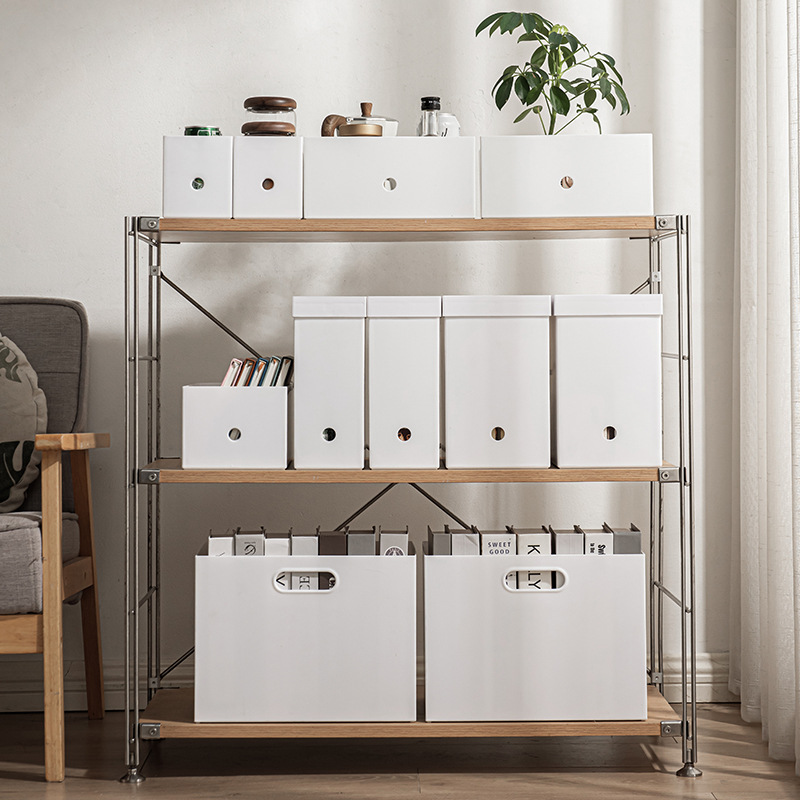 Japanese-Style Right-Angle Storage Box Household Kitchen Cabinet Storage Basket Desktop Sundry Storage Box Toy Plastic Box with Wheels