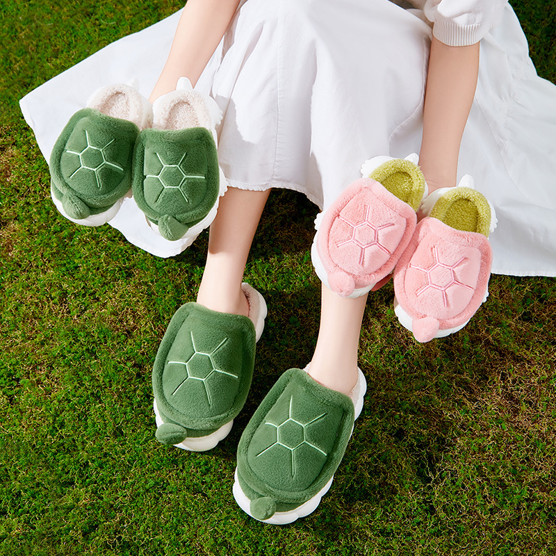 New Chanbao Little Turtle Fashion Warm and Comfortable Indoor Shoes Winter Home fleece-lined Creative New Soft Sole Cotton Slippers