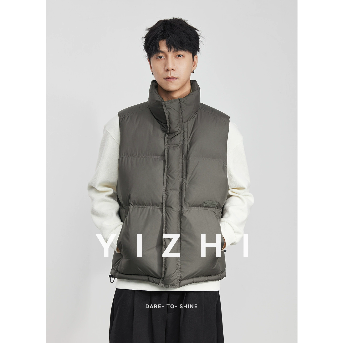 亦止『棉甲』立领坎肩无袖纯色百搭棉服马甲男冬季加厚保暖外套