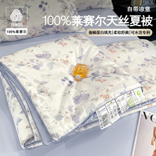 高端100%天丝莱赛尔夏凉被四件套夏季空调被蚕蛹蛋白夏被薄被子a