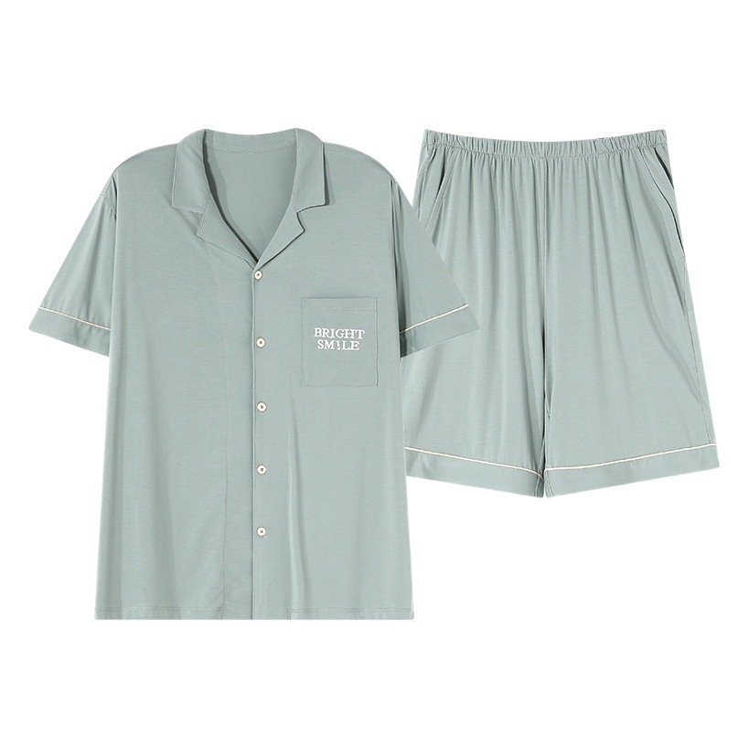 [Sensación fresca ligera delgada] 2023 pijamas de pareja de algodón puro cardigan de manga corta de verano ropa para el hogar traje de mujer de algodón fino