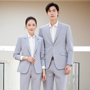 High-end real estate consultant men's work suit suit men's and women's gray suit 4S shop work clothes teachers professional wear