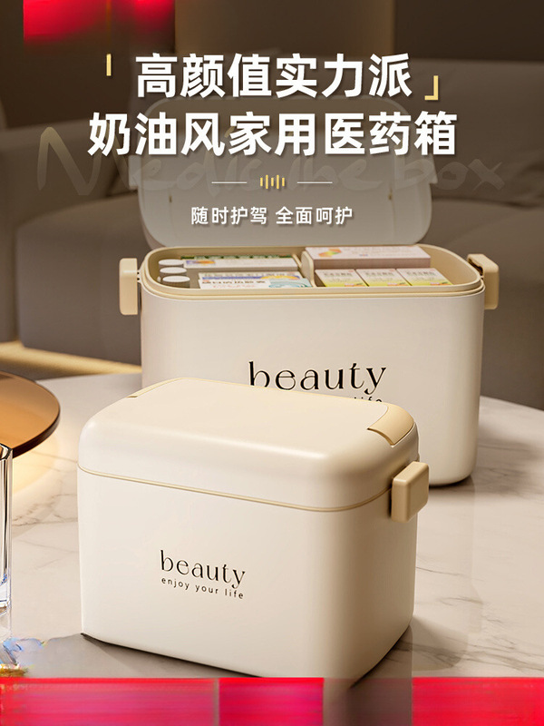 多層薬箱、家庭用薬箱、大容量薬収納ボックス、大型医療救急薬箱|undefined