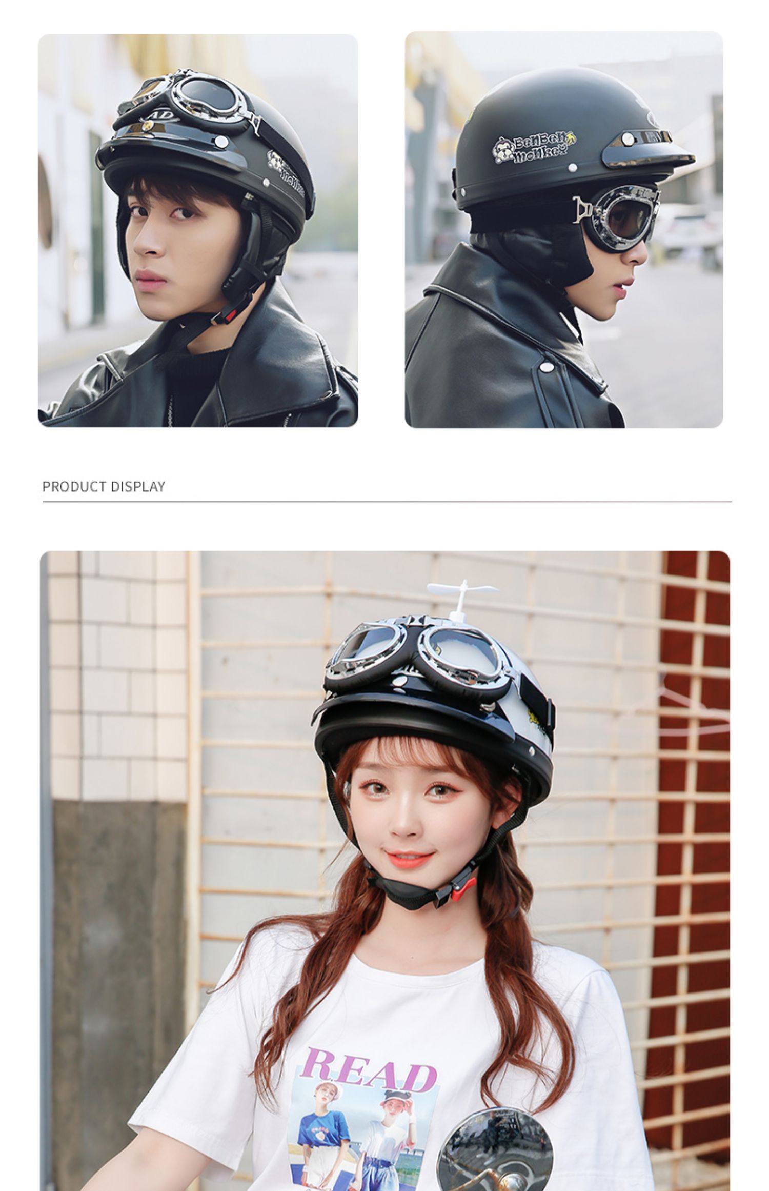 3C Certified Electric Motorcycle Helmet Retro Half Helmet