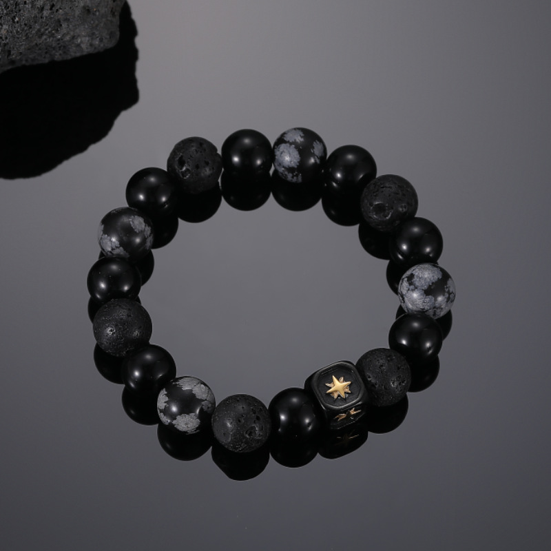 Daily, Street Occasion IG Style Simple Style Geometric Star Natural Stone Titanium Steel Beaded Couple Bracelets