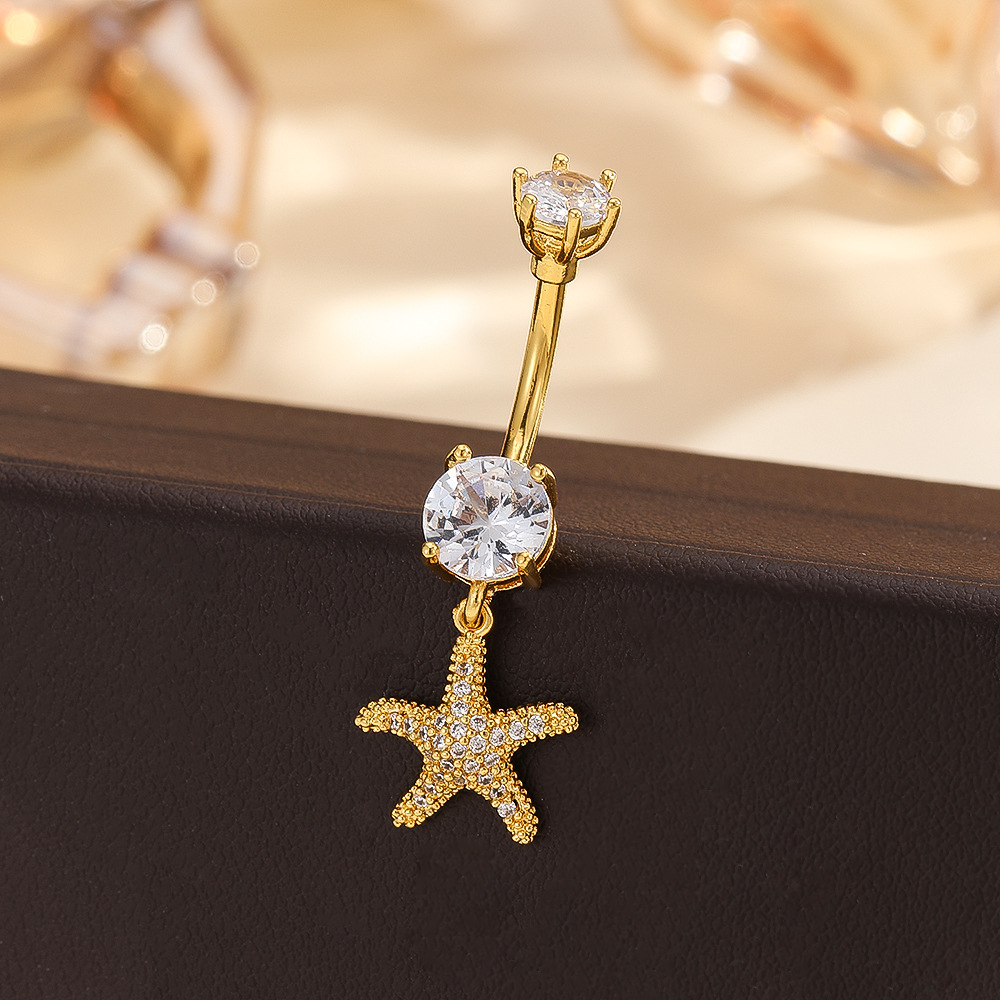 Cross Border European American Style Stainless Steel Belly Button Rings Starfish Cross Belly Button Studs Body Piercing Jewelry Wholesale detail image 7