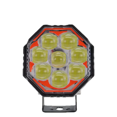 Motorcycle headlights, headlights: Motorcycle Led Octagonal Spotlight White Yellow