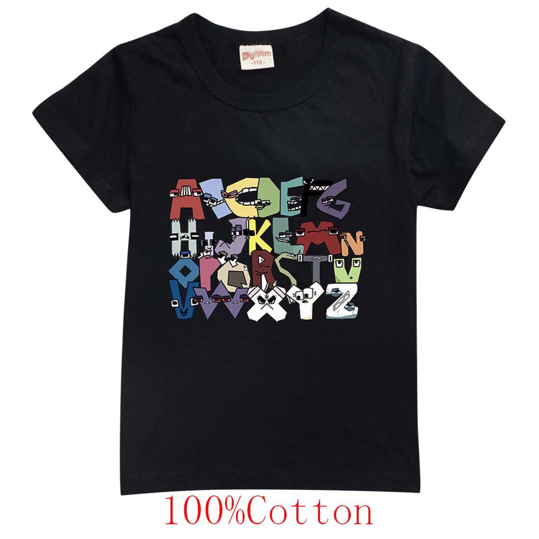 Jungen & Mädchen Sommer Mode Tops T-Shirts Kinder 100% T-Shirts 26 Alphabet Lore Print lässig Familie Kinder Kleidung 2-14 Jahre – Detail 4