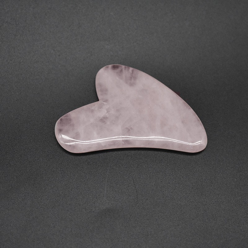 Herramientas faciales Guasha al por mayor, set de masajeador con rodillo de jade, masajeador natural de cristal rosa en forma de corazón. image 16
