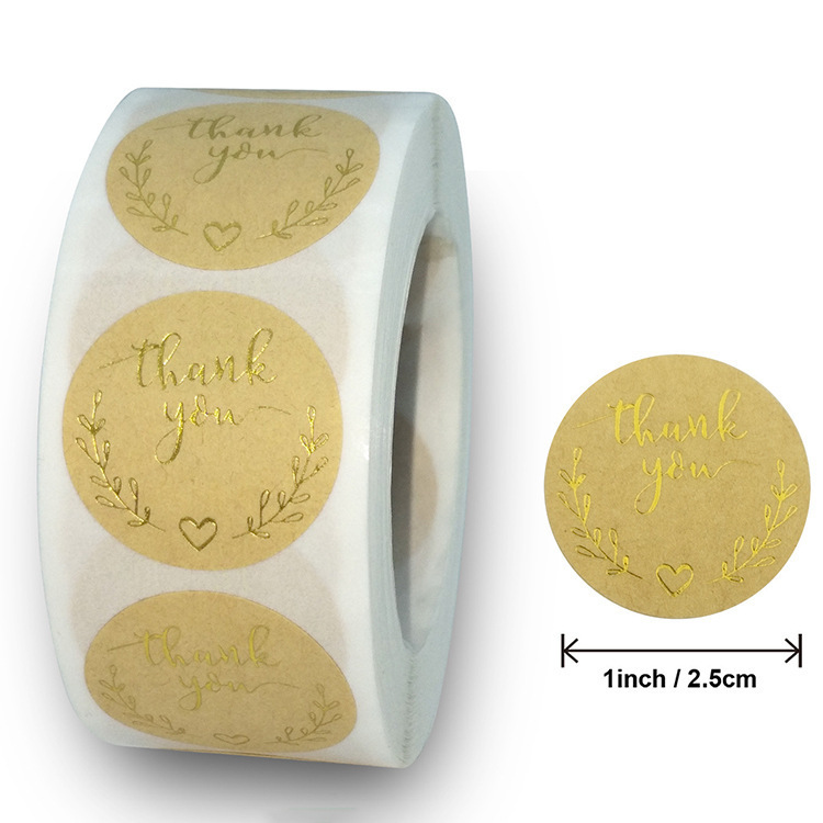 50g Weight Gift Stickers Event & Party Supplies Daily Occasion copper plate sticker Material Letter Pattern Fashion Style Hot Stamping Love Thank You Gift Envelope Mouth Copper Plate Sticker Label 5