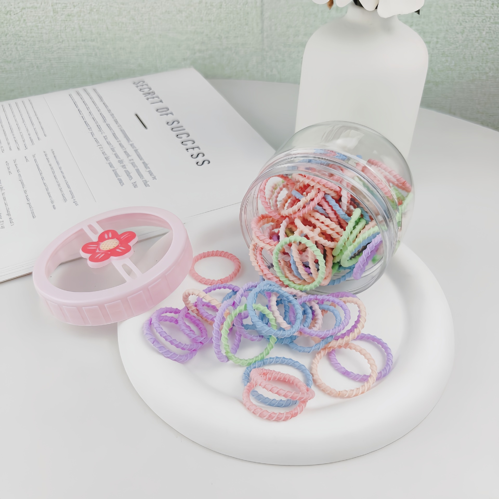 Banda de goma dulce en caja para niños no daña cabello elástico buena cuerda de encabezado para niñas banda de goma de alta elasticidad para niñas anillo de cabello