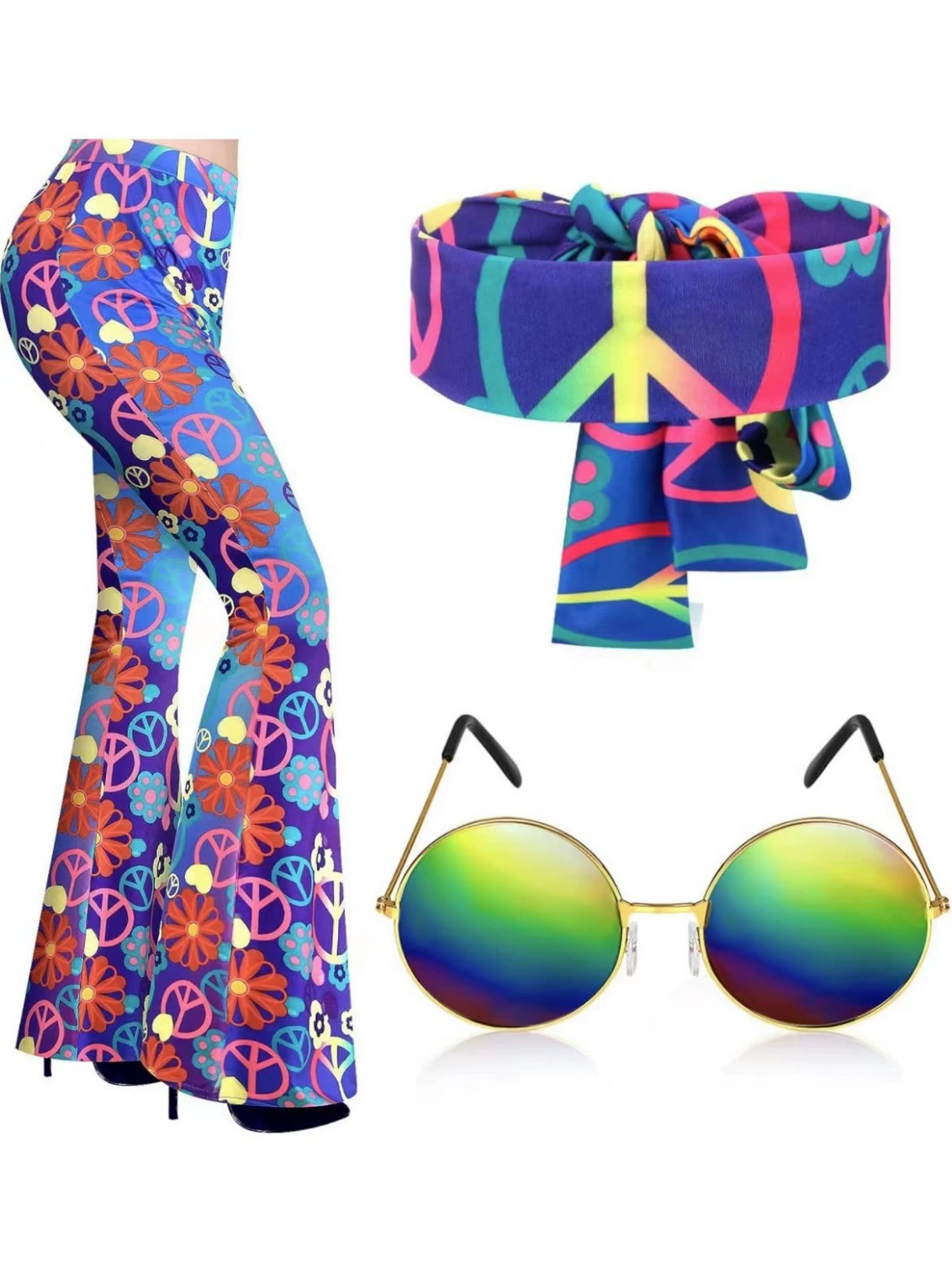 Flared trousers, scarf, for import, 70 years, halloween