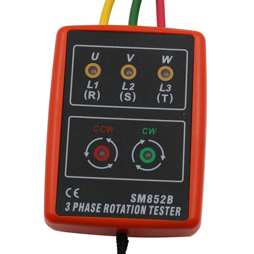 Three-phase AC phase sequencer phase sequence table SM852B portable phase meter current and voltage detector