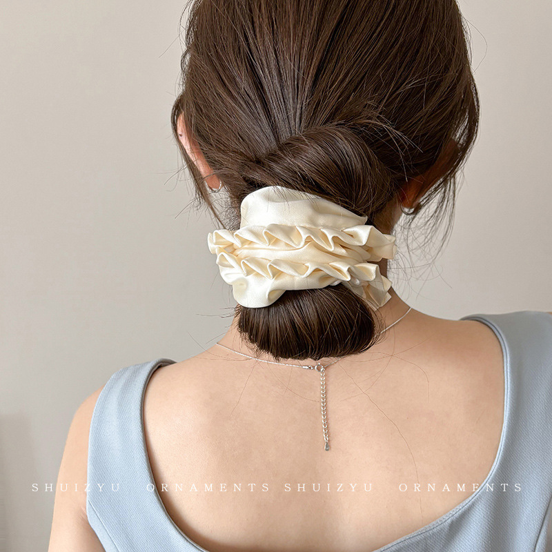 almohada de satén para dormir anillo de cabello de alto nivel coreano relleno de algodón cuerda de cabello bola de cabello