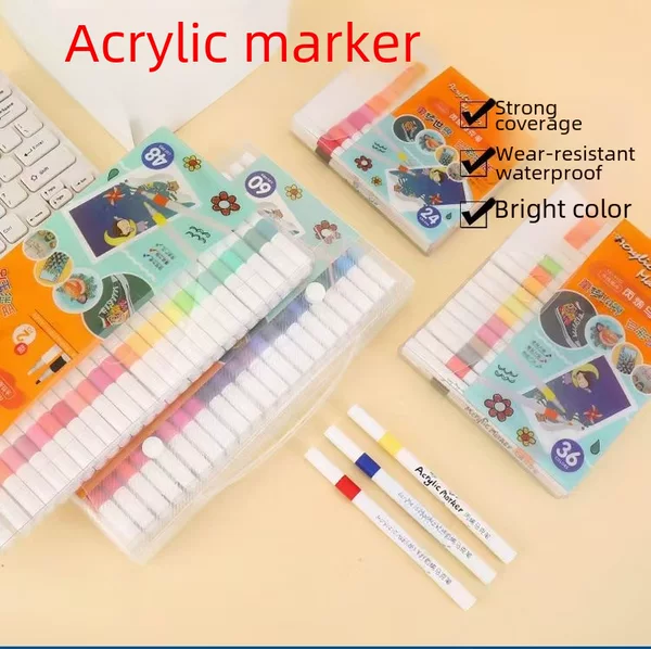 Acrylic marker pen 12/24/36/48/60 set art painting DIY graffiti brush Water Mark color pen