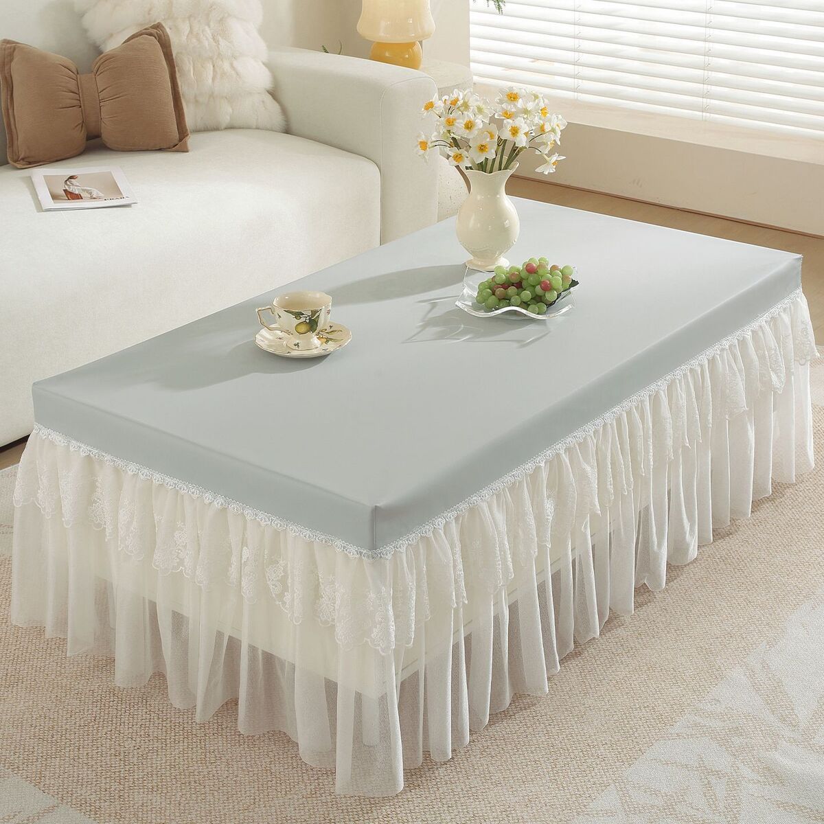 小羊皮茶几罩套防水防油免洗餐桌布客厅家用防尘保护垫电视柜盖布