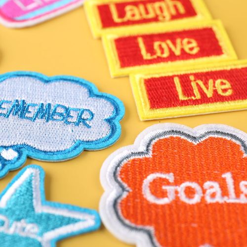 依绣刺绣布贴电脑绣花章时尚个性英文单词系列衣服装饰补丁贴贴布