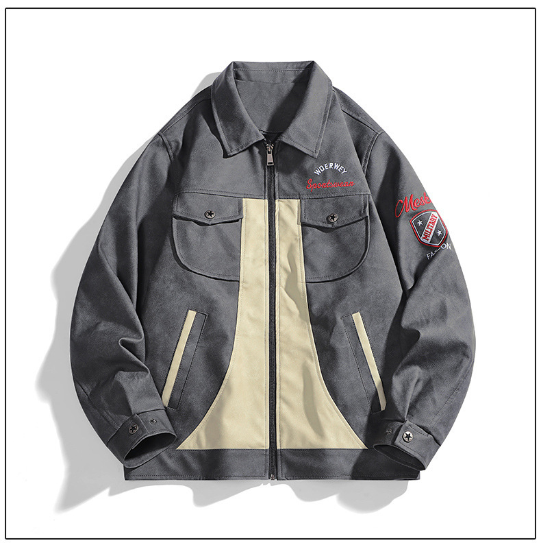 Veste en cuir synthétique suédé pour homme – Manteau motard punk avec boutons et poches à rabat pressionné pour le streetwear et la conduite urbaine (S-3XL, 2 couleurs)_voghion.com