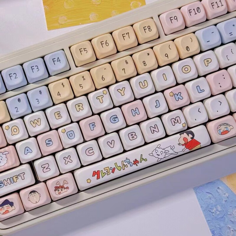 クレヨンしんちゃんキーキャップMOA高さアニメ可爱い热升华HI75 HI8 K99 F99 104 F87PBT|undefined