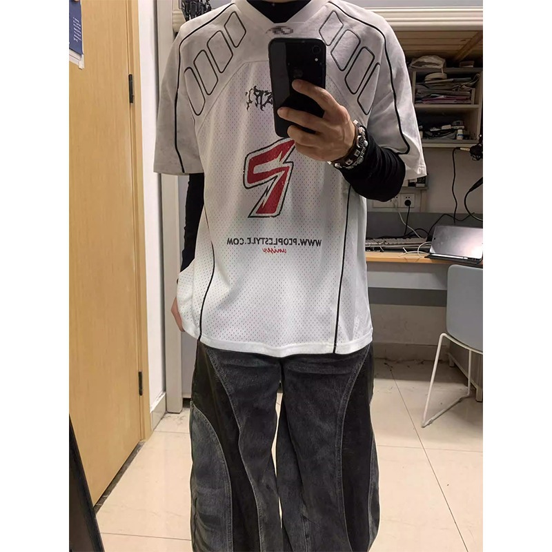 American-style Jersey T-shirt For Men, New Summer Breathable Motorcycle-style Cycling Motorcycle Clothing, Quick-dry_viptrois.com