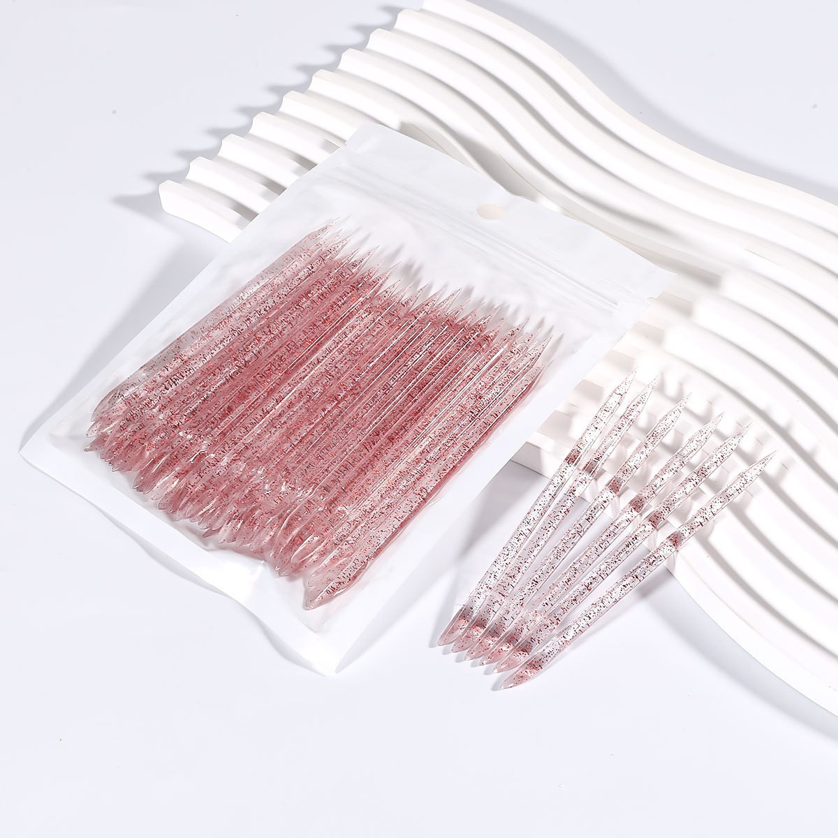 Manicure acrílico palo de cristal palo de beech palo de naranja de doble punta perforación de palo de manicure para quitar la piel muerta y usar uñas