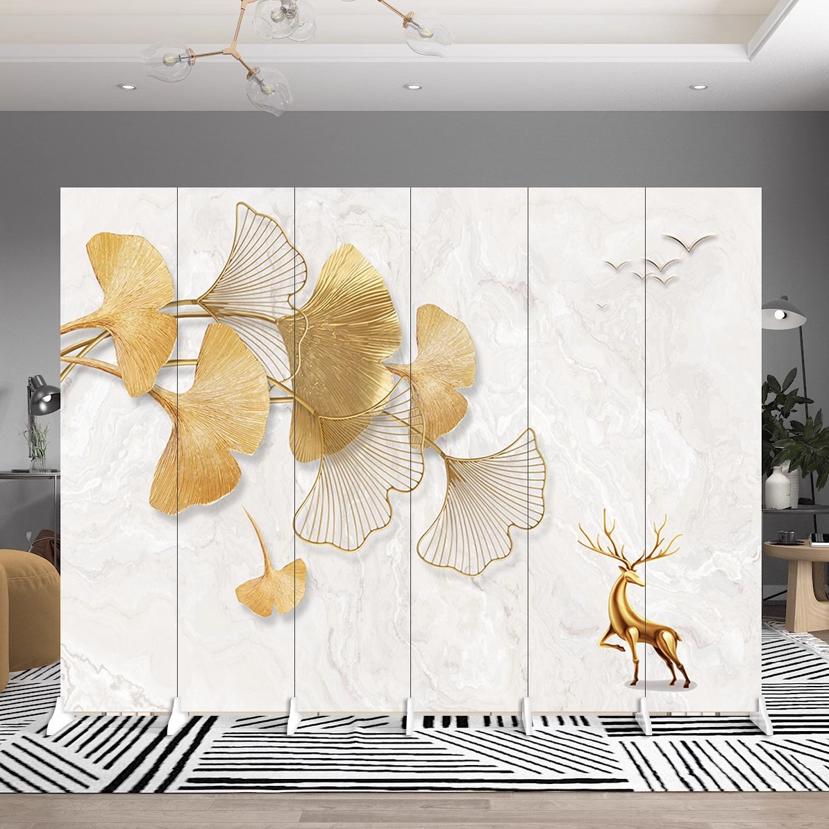 Scandinavian Modern Scandinavian Partition Screen Folding Mobile Office Home Bedroom Blocking Screen Partition Living Room