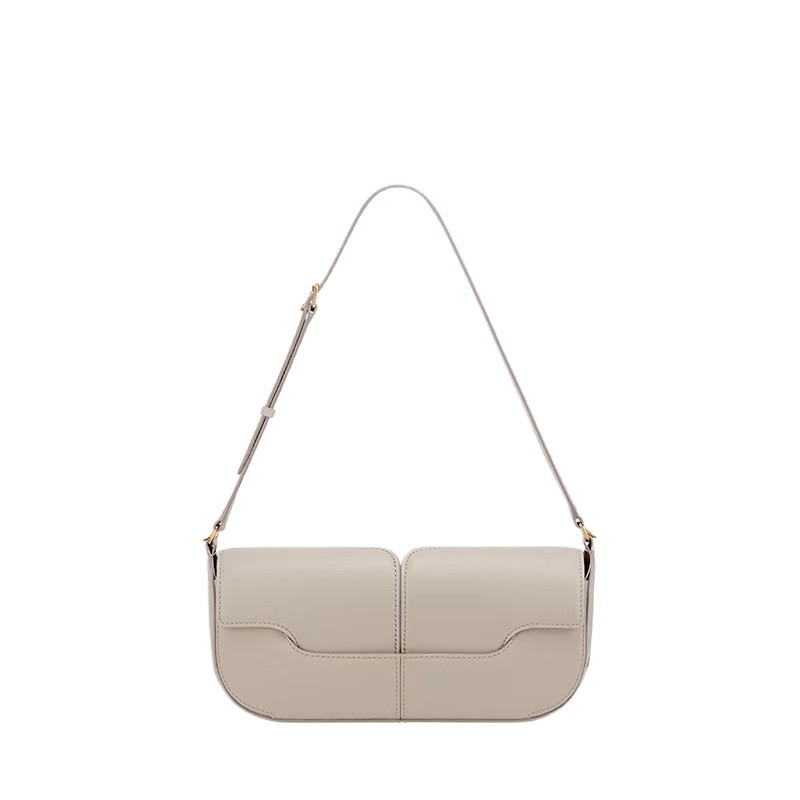 Hot Selling Women's Light Luxury Baguette Bag Osmo Niche Designer Leather Vintage Smooth Handbag Shoulder Crossbody Bag - Thumbnail 5
